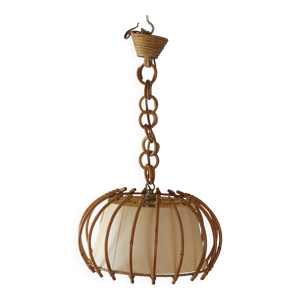 suspension vintage en - rotin