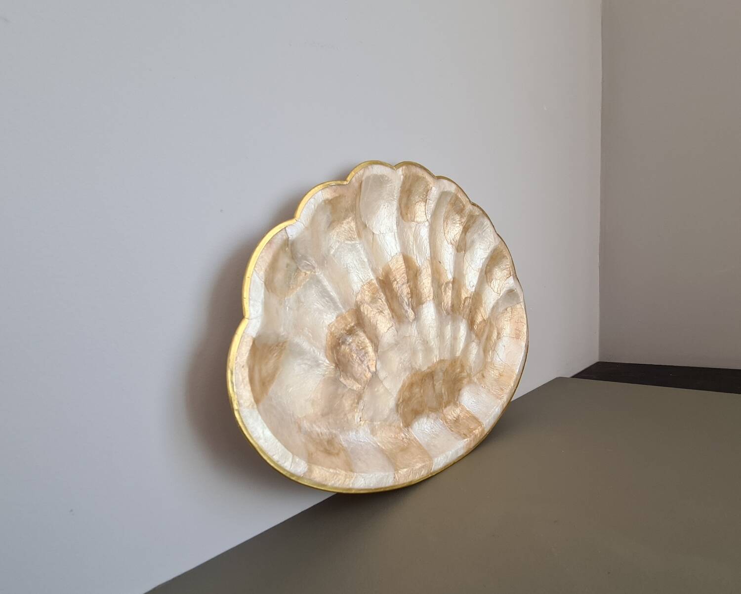 Vintage mother-of-pearl and gold trinket dish – decorative bowl