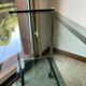 Vintage chrome dessert table, 2 smoked glass trays.
