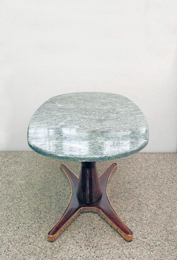 Table in rosewood and marble by Vittorio Dassi for Mobili Moderni Lissone, 1950