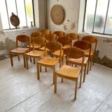 12 80s beech chairs