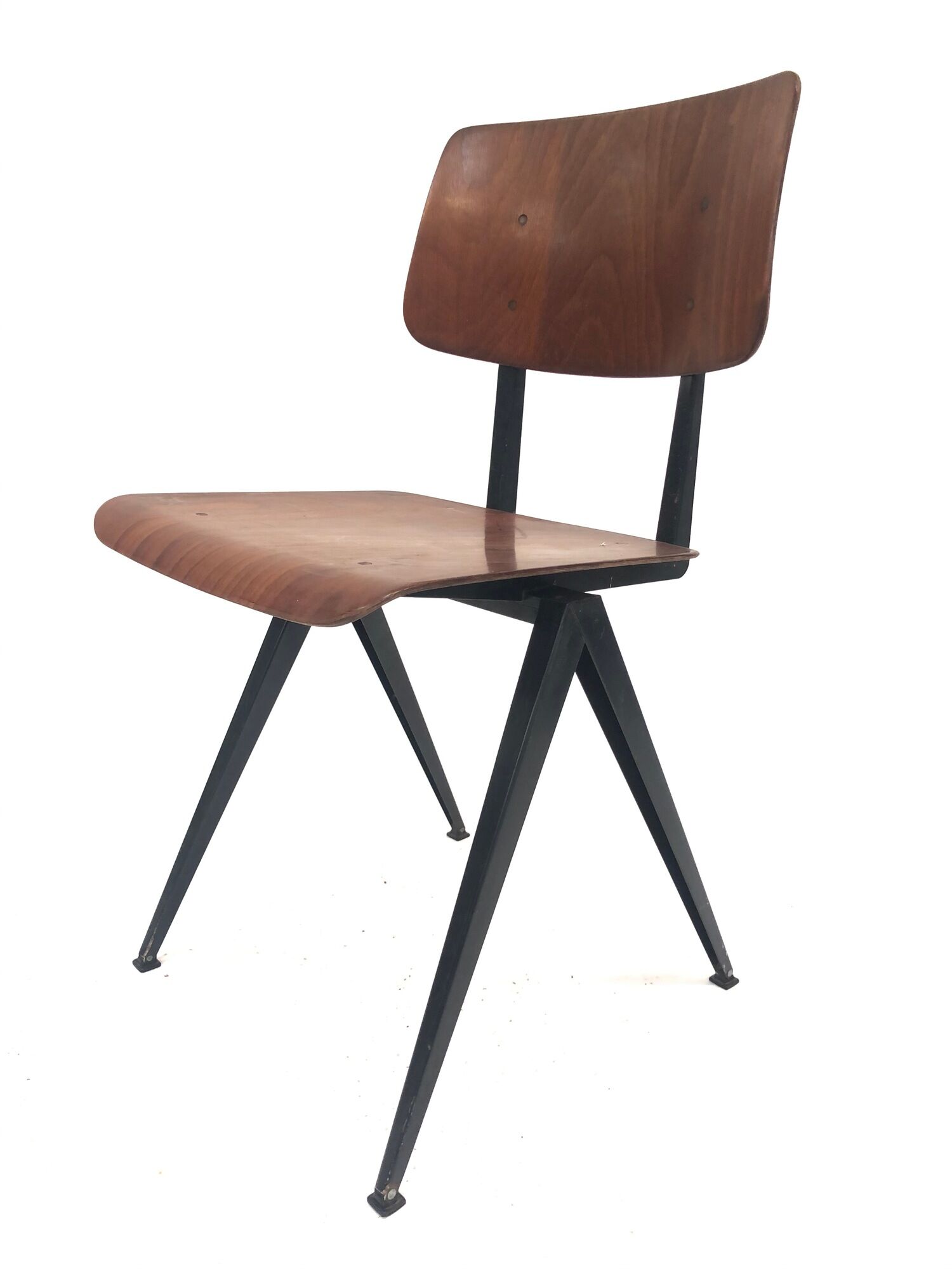 Lot of 4 vintage school chairs Galvanitas S16 Netherlands