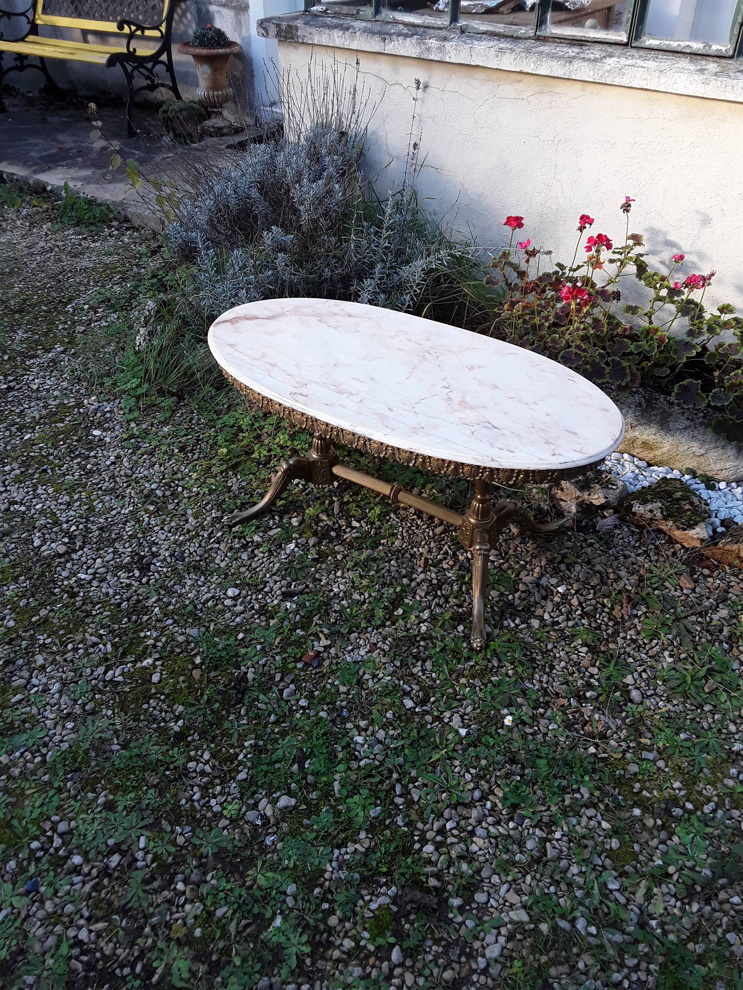 Louis XV style marble coffee table