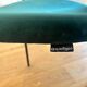 Set of 10 Calligaris Ines chairs in green velvet and tropical fabric.