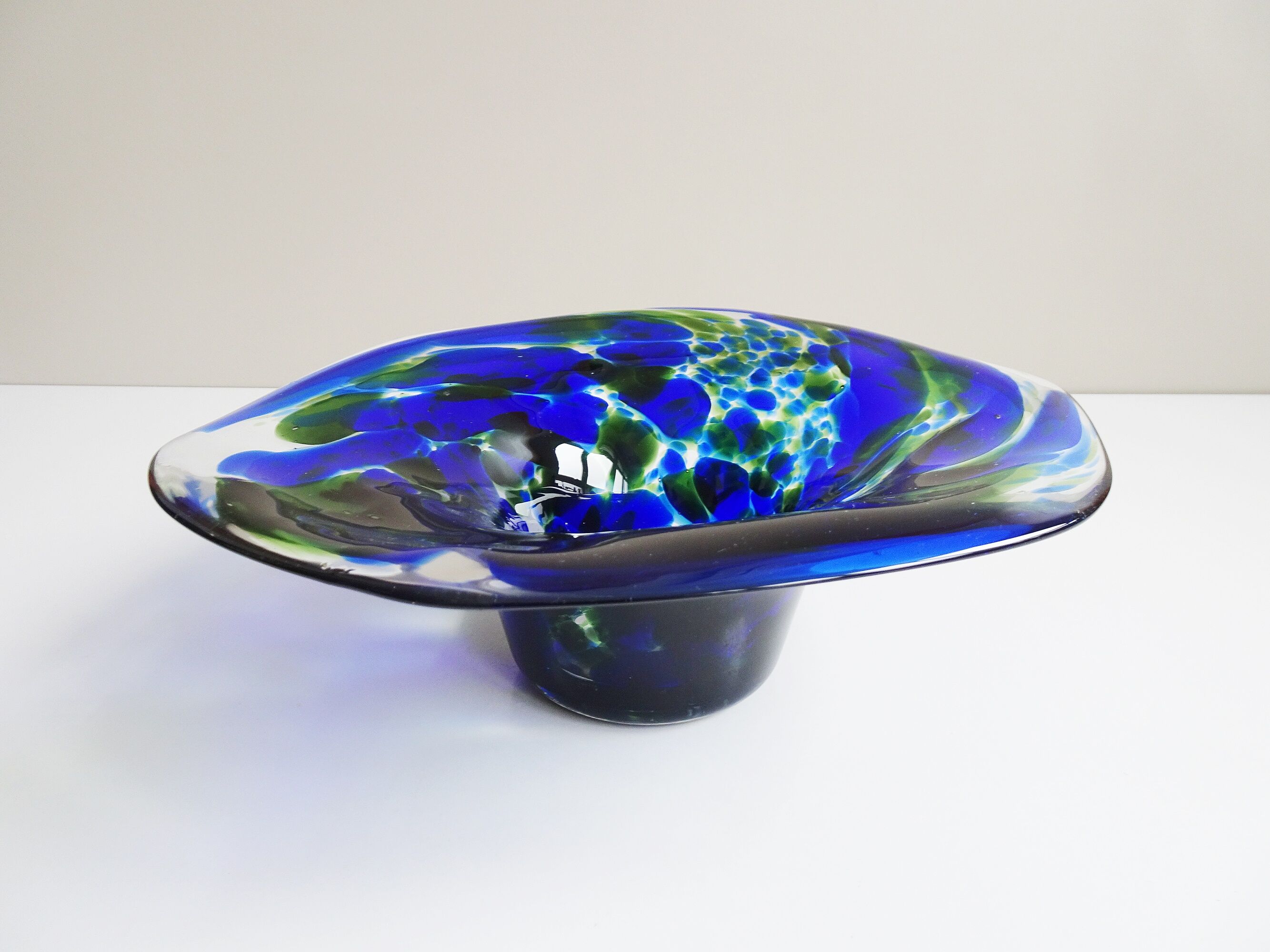 colorful glass art bowl