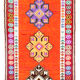 Handmade unique oriental orange runner rug 82 cm x 375 cm