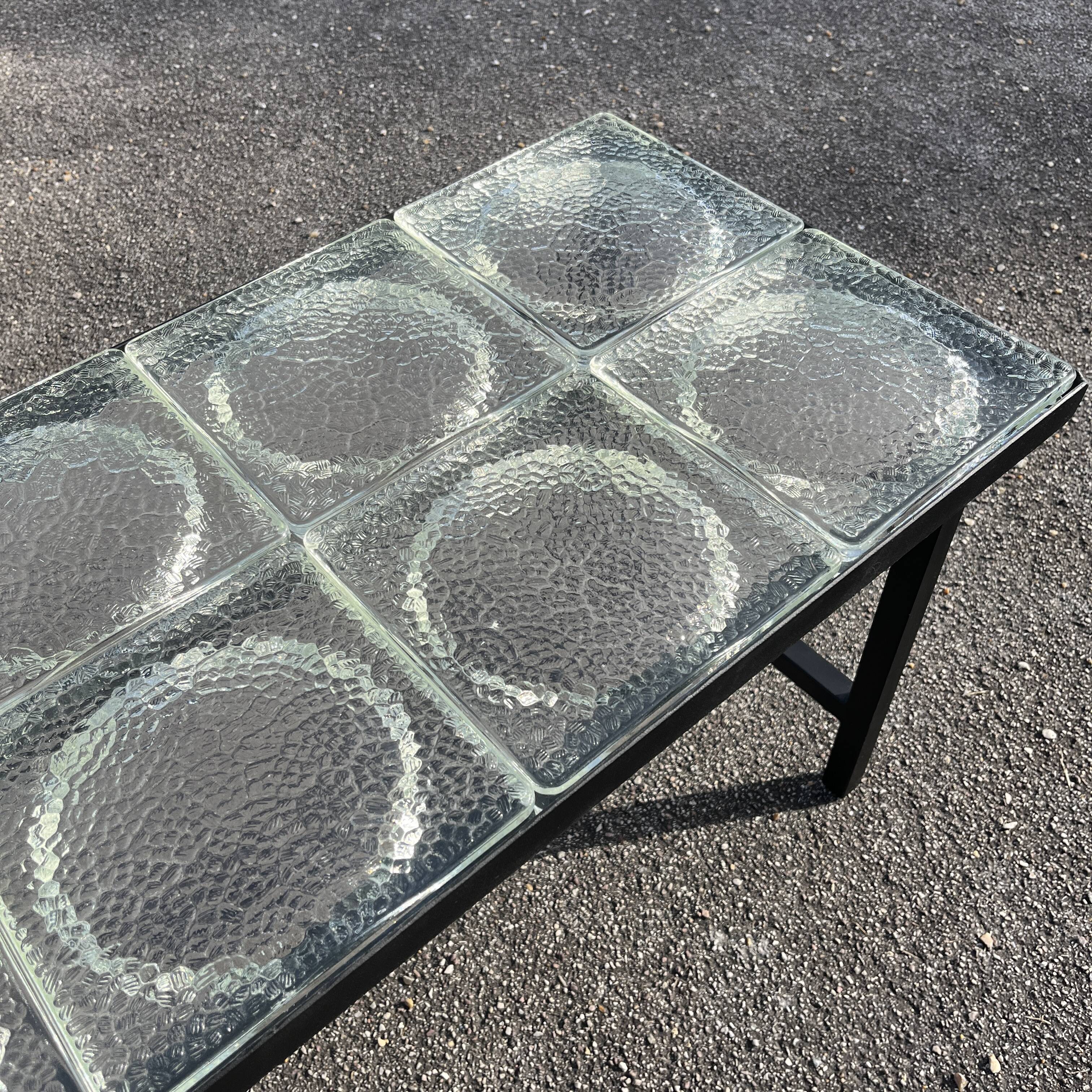 Table basse moderniste carreaux de verre Saint Gobain