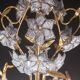Magnifique lustre rare en verre de Murano orné de fleurs noires, années 1970