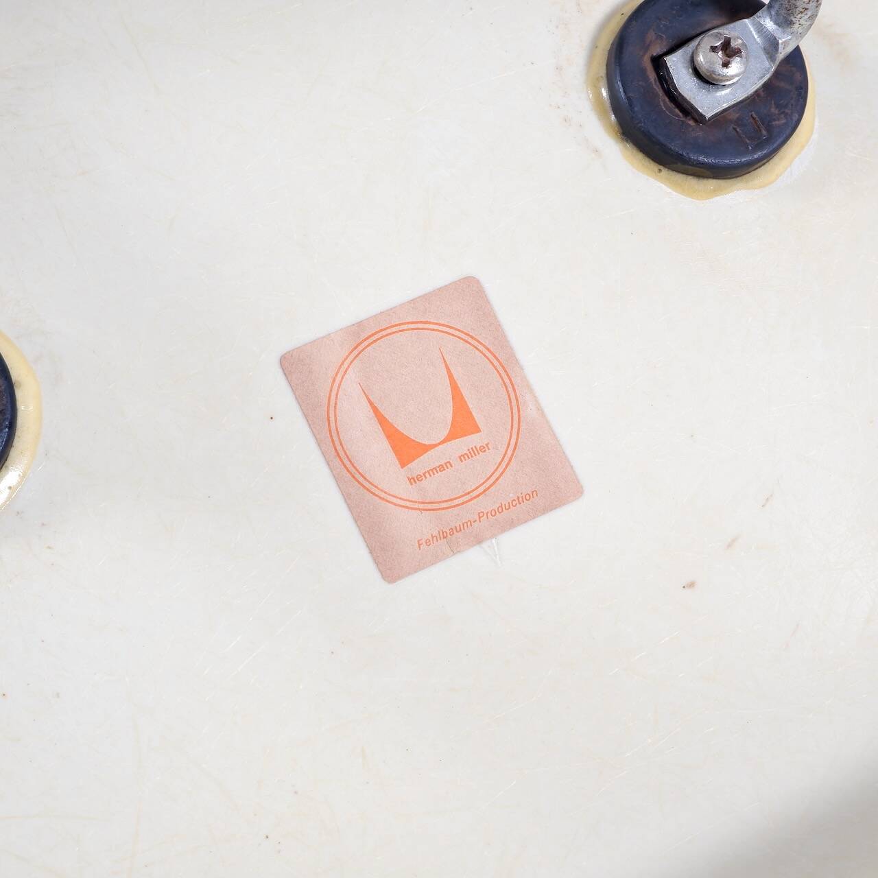 4 Eames DAX fiberglass lounge chairs with purple upholstery by Herman Mille