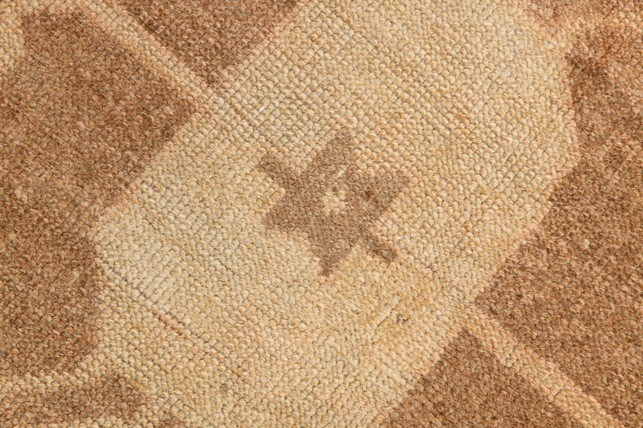 Brown & Cream Turkish Runner Rug, 95x377Cm