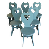 6 heart chairs