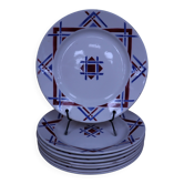 8 flat plates Moulin des Loups Hamage, model Ustaritz