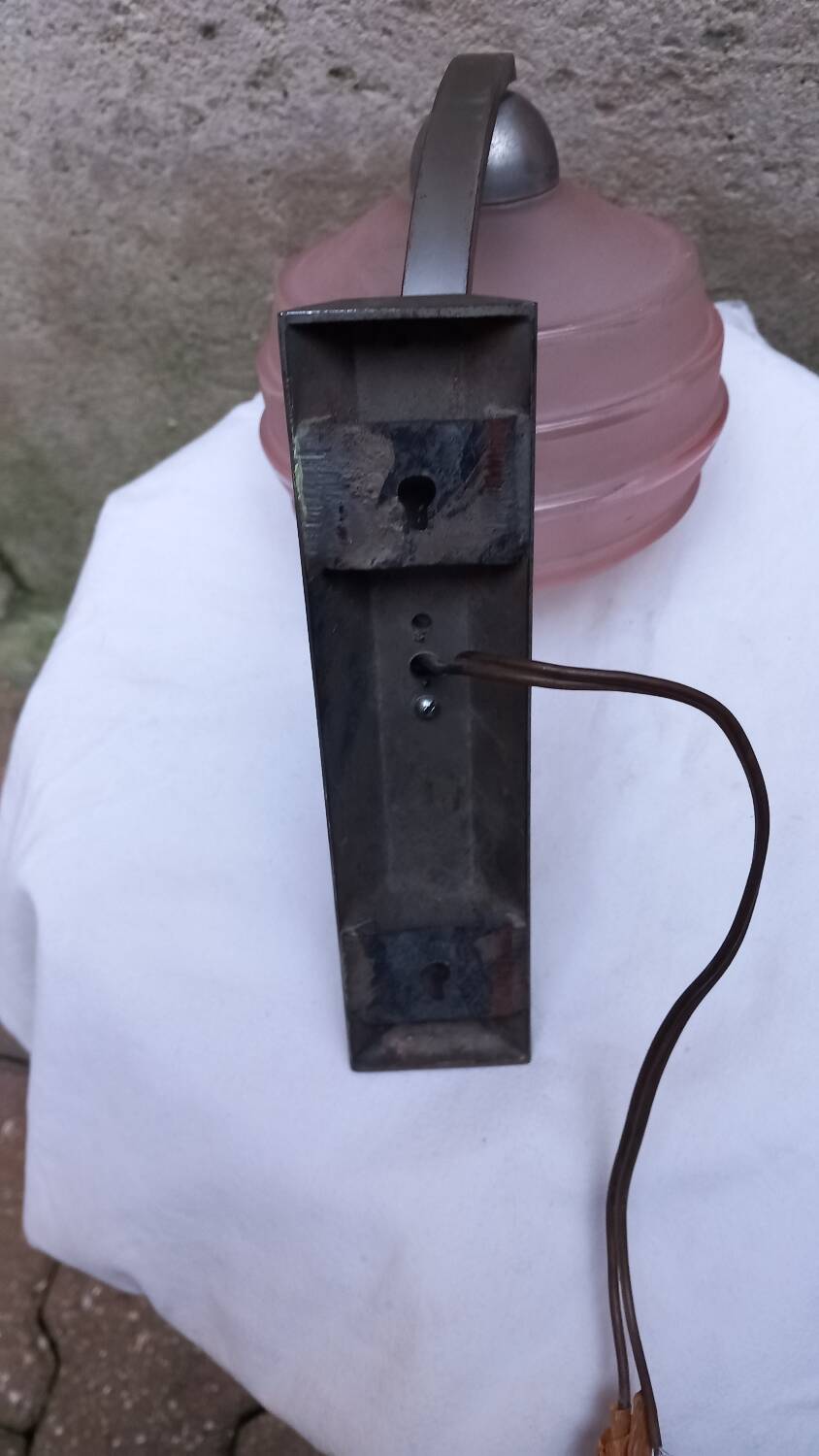 Vintage pink opaline wall lamp