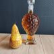 Carafe glass bottle moulded grape bunch vintage | Ball stopper