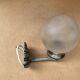 Old Grey Metal Wall Lamp + Vintage Glass Ball