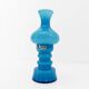 Bougeoir photophore en verre opalin bleu turquoise, Magnor Glassverk 1960
