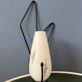 Mid-century Philips opaline glass sconce wall lamp with black frame