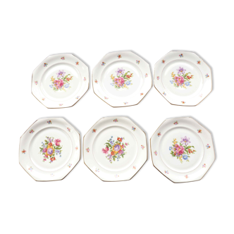 6 octagonal flower plates