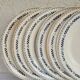 Set of 6 flat plates model Sofia Gien Terre de fer border flowery blue and fo d cream