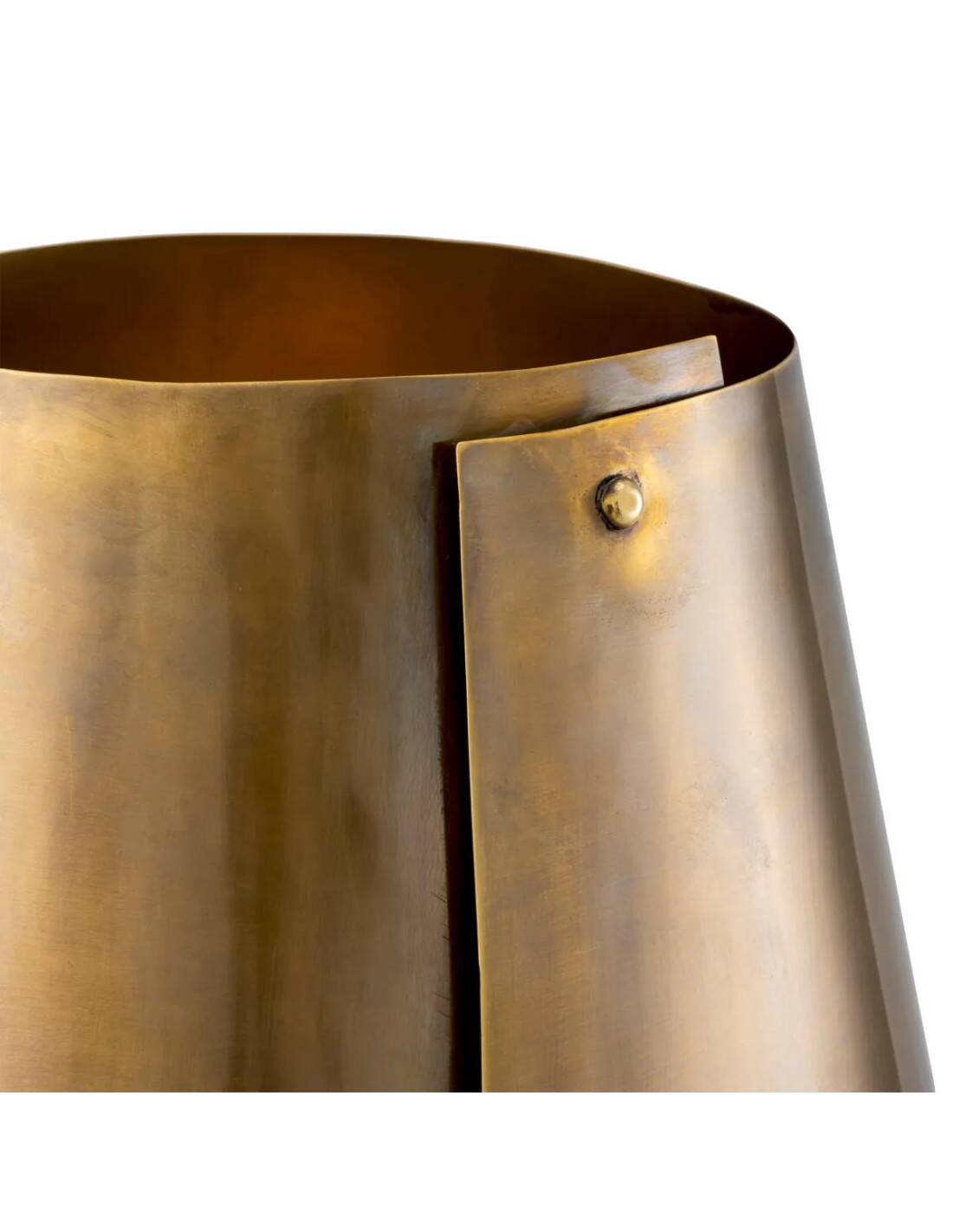 Pair of patinated brass table lamps with bamboo decoration.