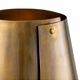 Pair of patinated brass table lamps with bamboo decoration.