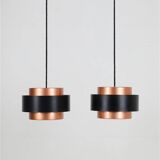 Set of 2 Fog & Mørup / Jo Hammerborg “Juno” pendant lamps / Mid-century Danish modern design / Copper / 1960s / 1970s