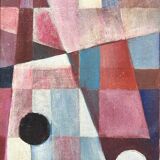 1970 Abstract Original Oil Painting, Framed