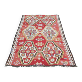 Vintage Turkish kilim, handwoven, 140x191 cm.