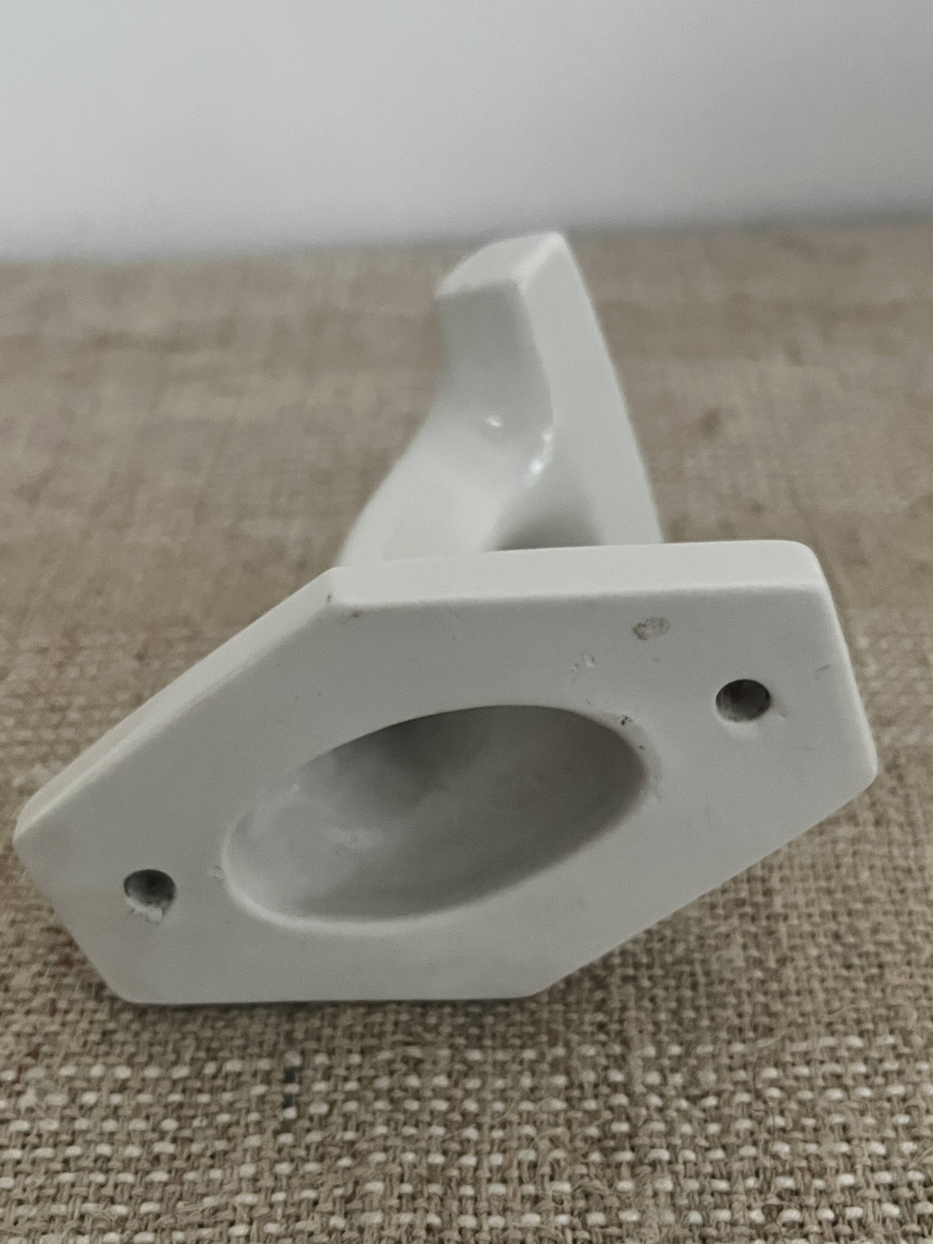 White porcelain coat hook