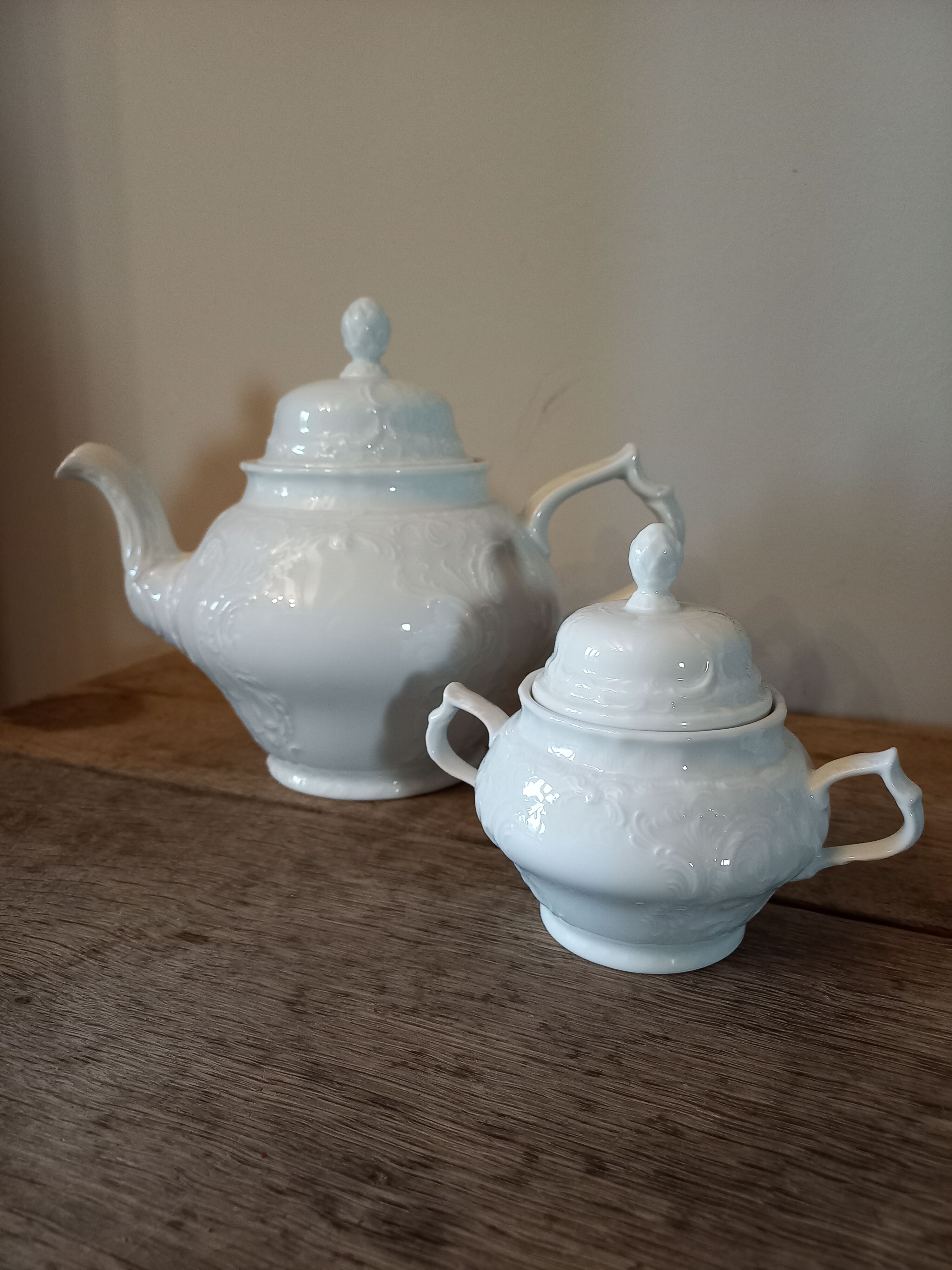 White porcelain teapot brand Rosenthal