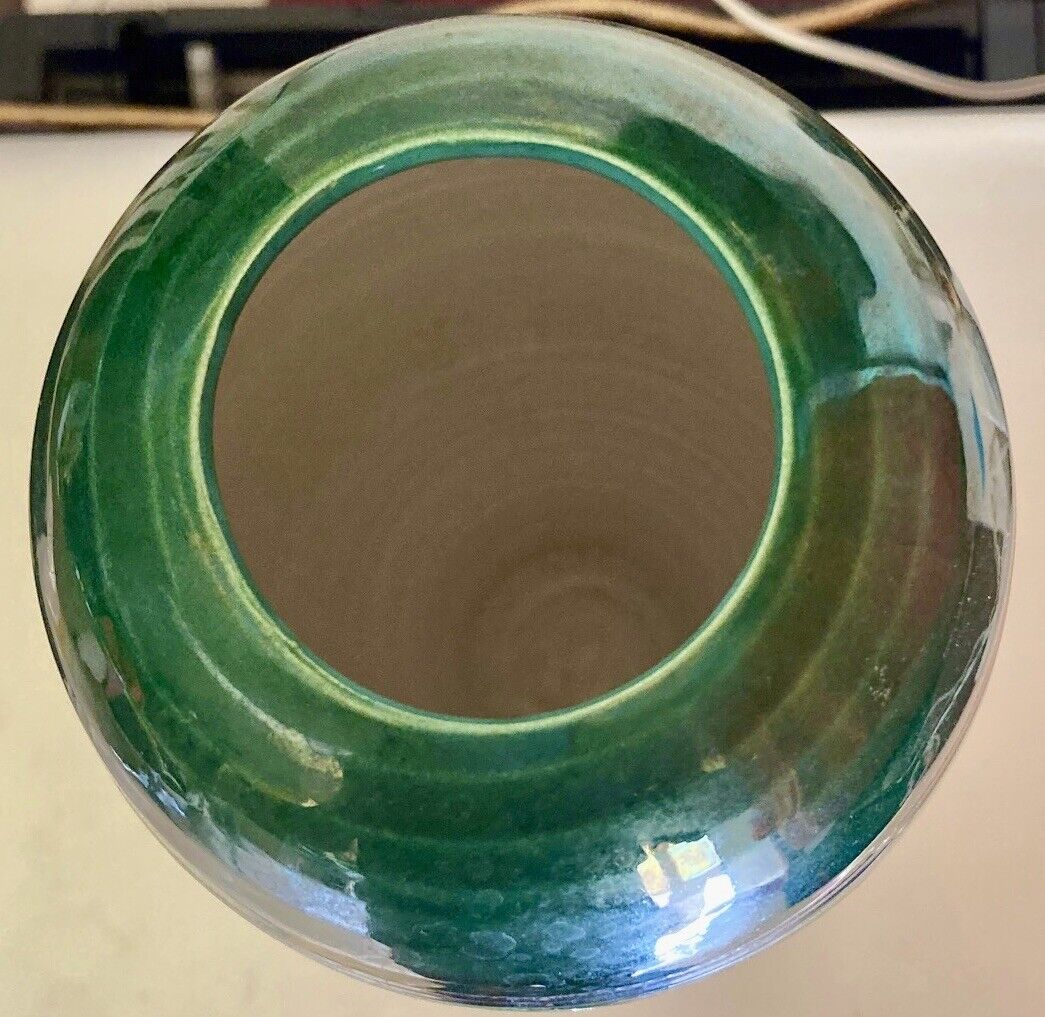 Enamelled ceramic vase, art deco
