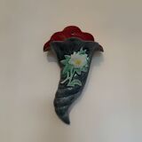 Antique majolica wall vase