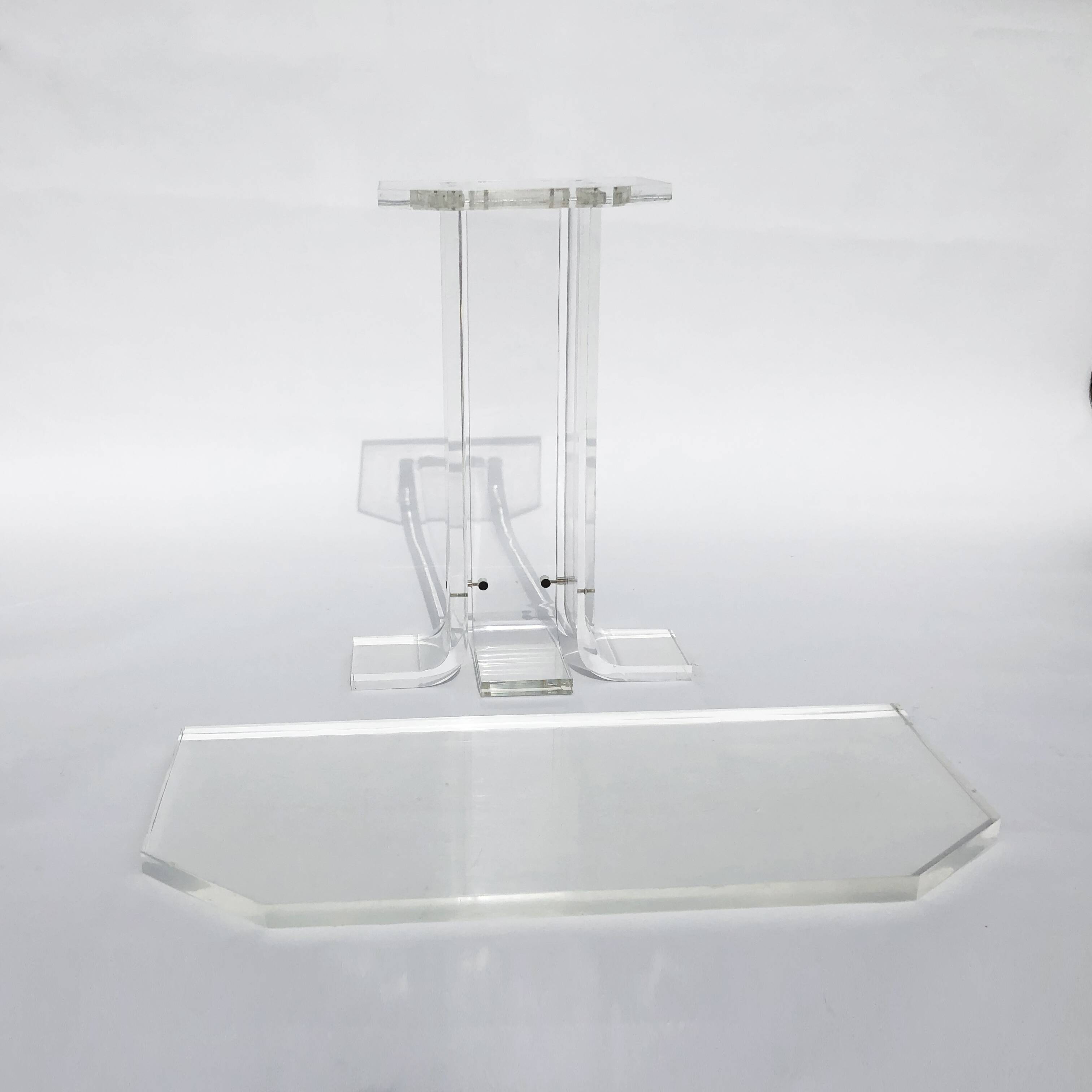 1970s lucite table hollywood regency perspex acrylic vintage postmodern space charles hollis jones