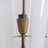 Vintage 1950s chandelier in decorated glass, italian design