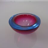 Sommerso Murano Glass Ashtray, Italy, 1960s