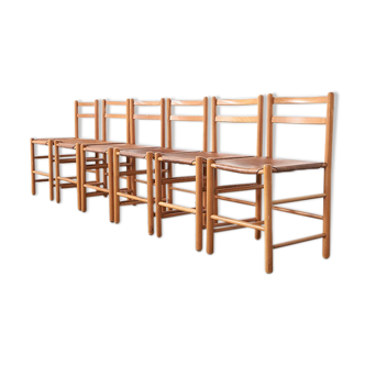 Ate van Apeldoorn Set of 6 Dining Chairs for Houtwerk Hattem 1960s