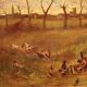 Paysage bucolique peinture italienne du 20e siècle
