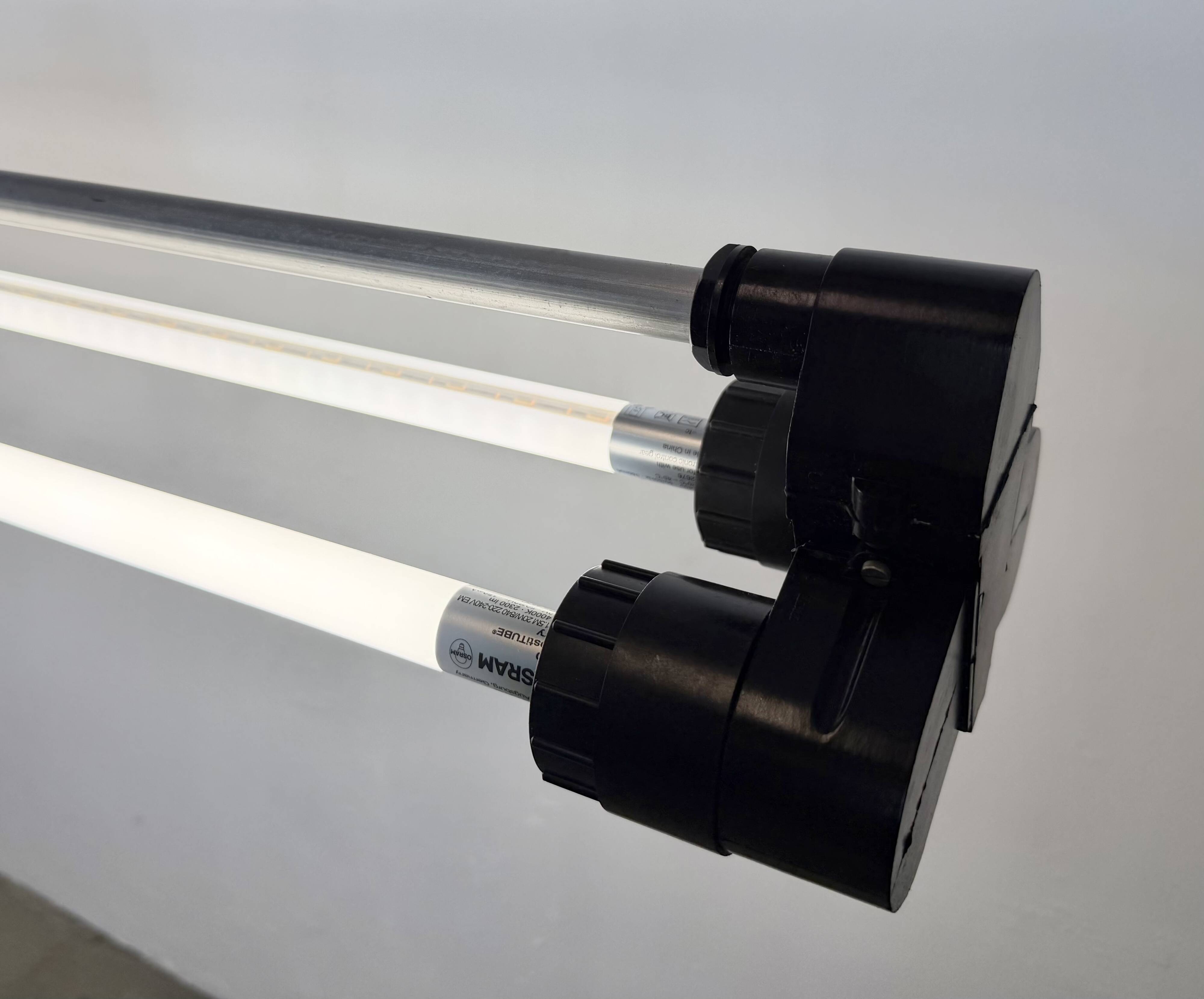 Industrial Silver Tube Light from Elektrosvit, 1970s