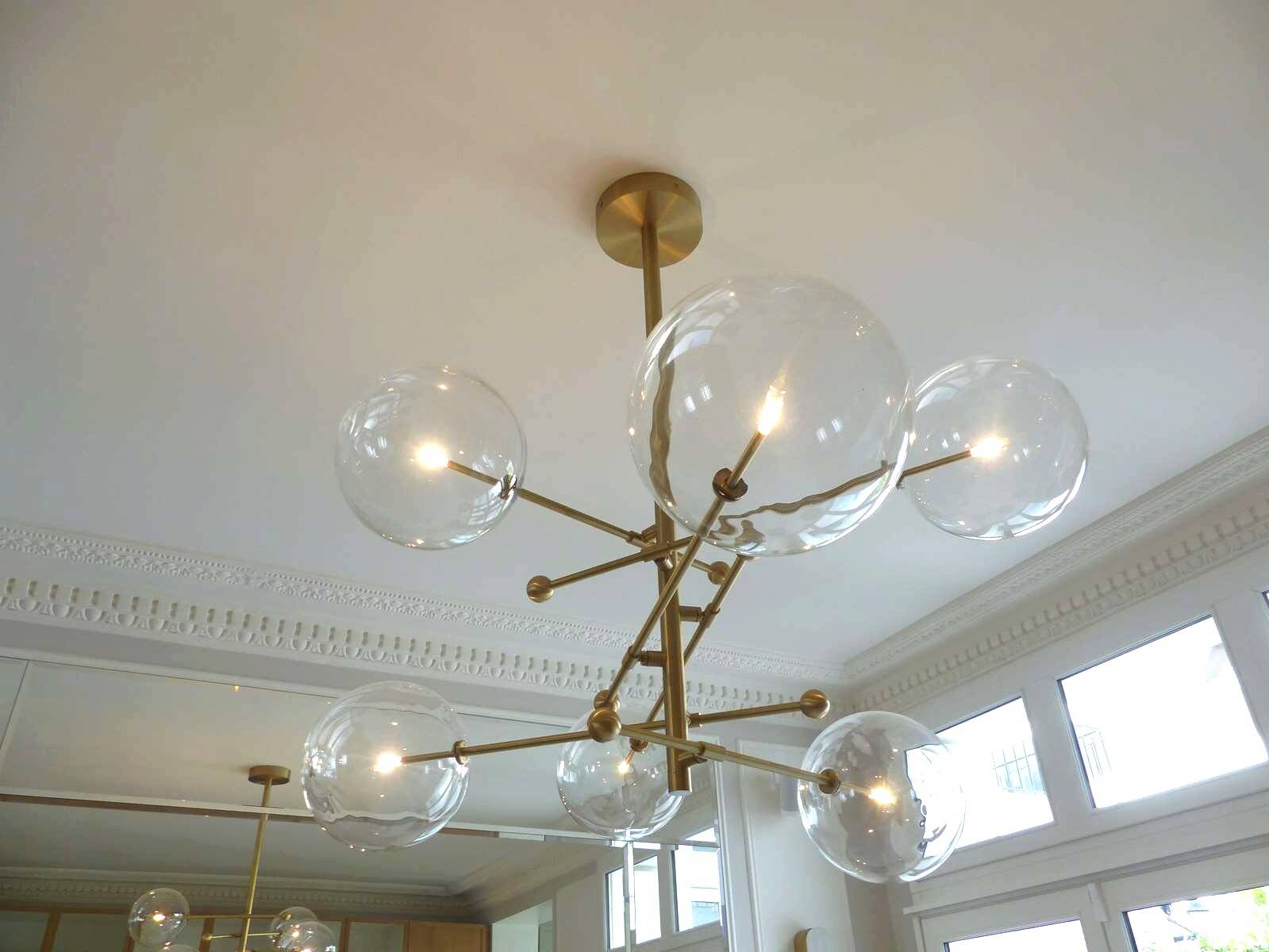Suspension en laiton & verre Borosilicate " RD15 6 ARMS " design Schwung