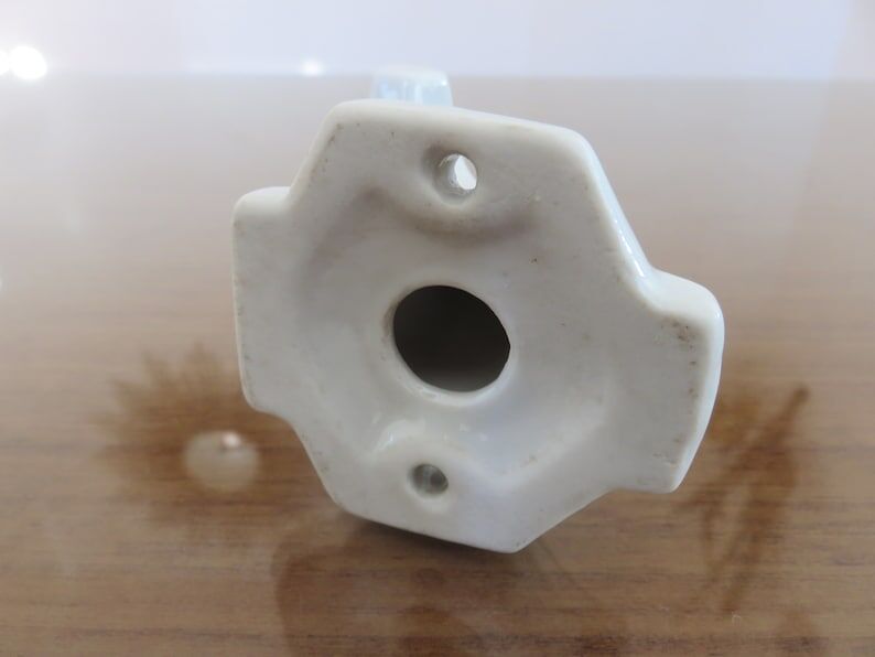 Old coat hook in white porcelain art deco years 30 40