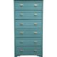 Old grey green high chest of drawers H160