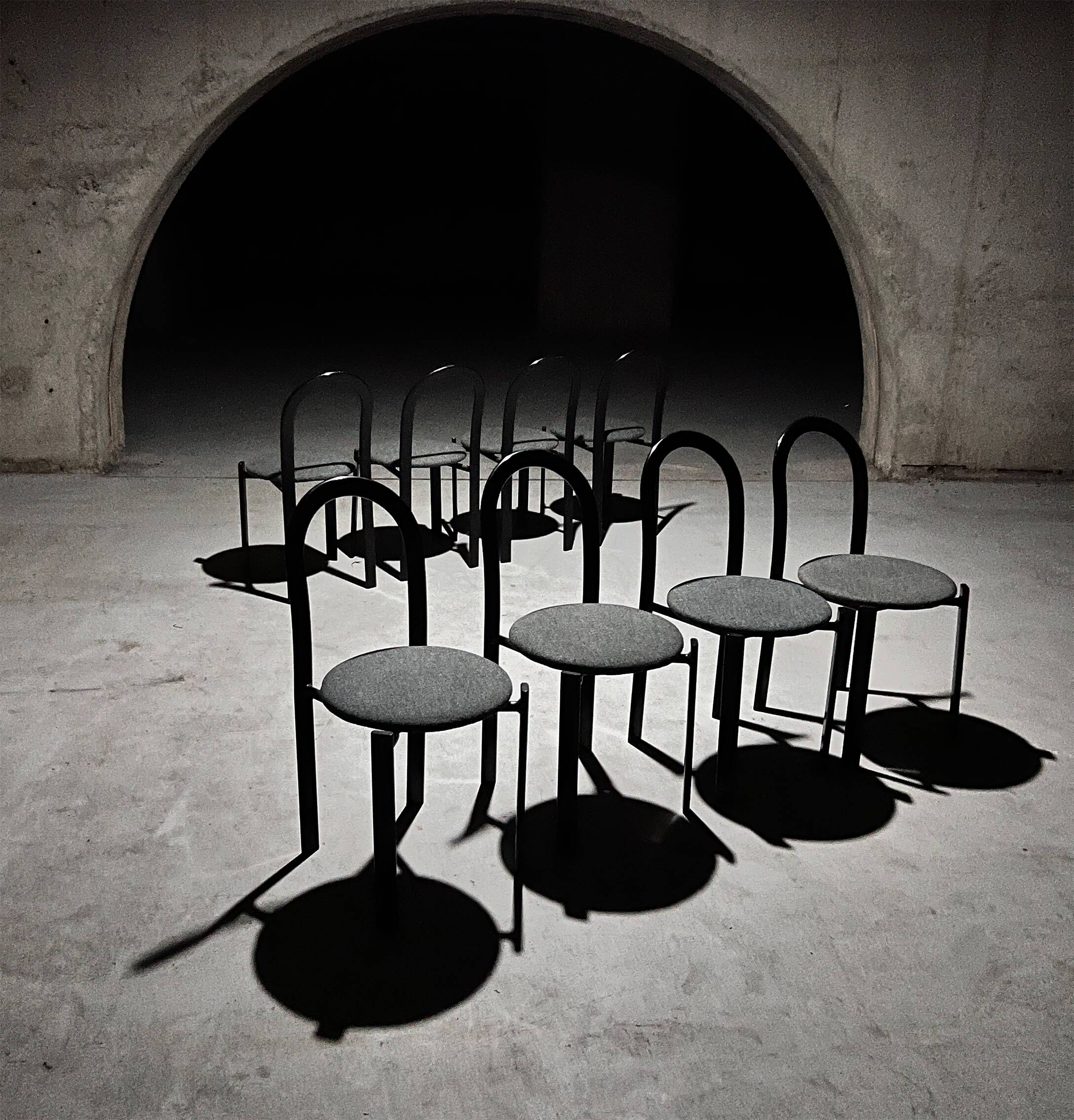 Set of 8 Postmodern Dining Chairs by Samo, 1980s