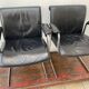 Paire de chaises de bureau en cuir noir par Boss Design