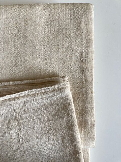 Nappe de ferme 19e en chanvre brut linge de réserve 270cm