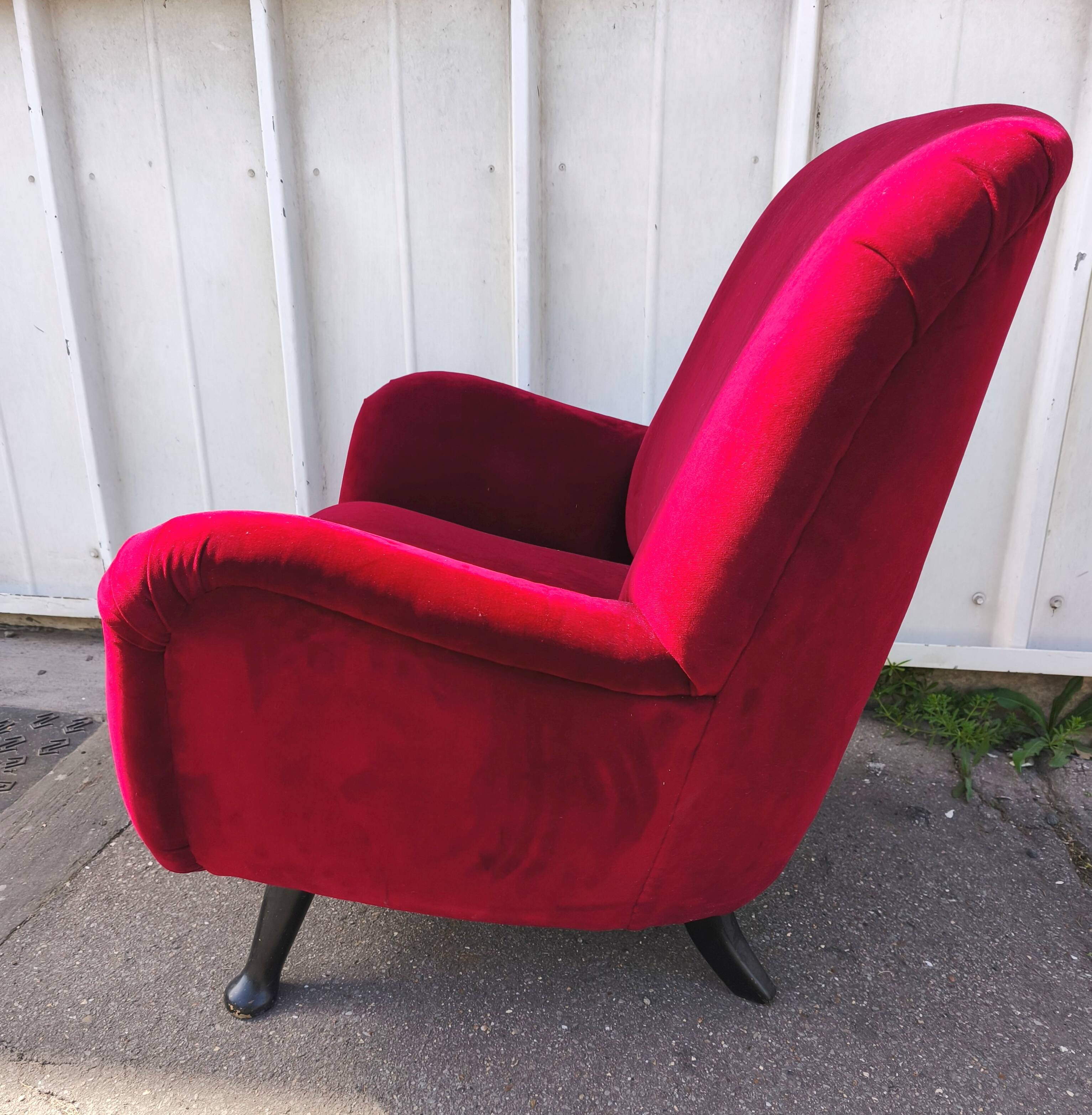 Velvet designer armchair