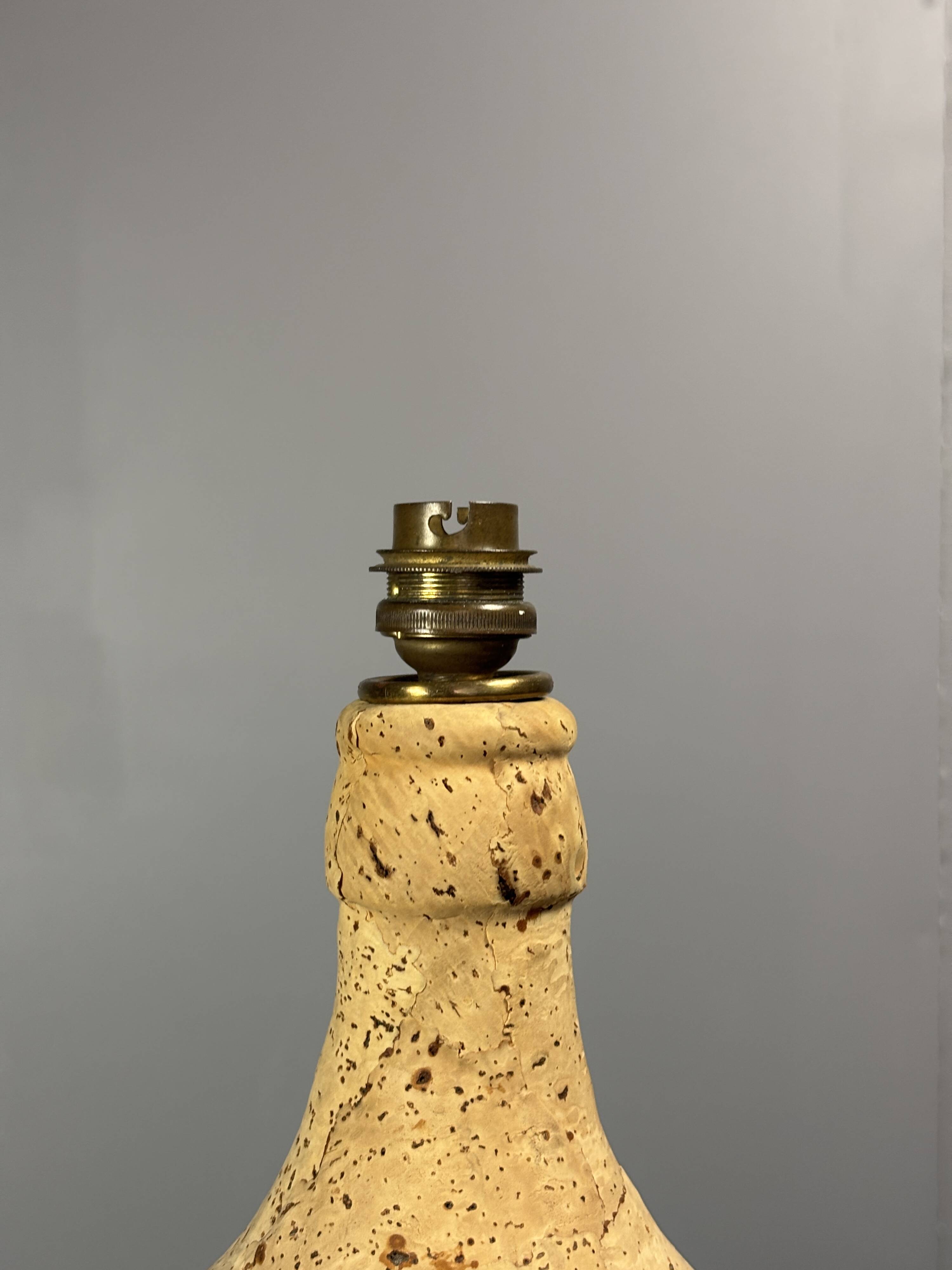 Lampe de table en liège des années 1960-1970, France