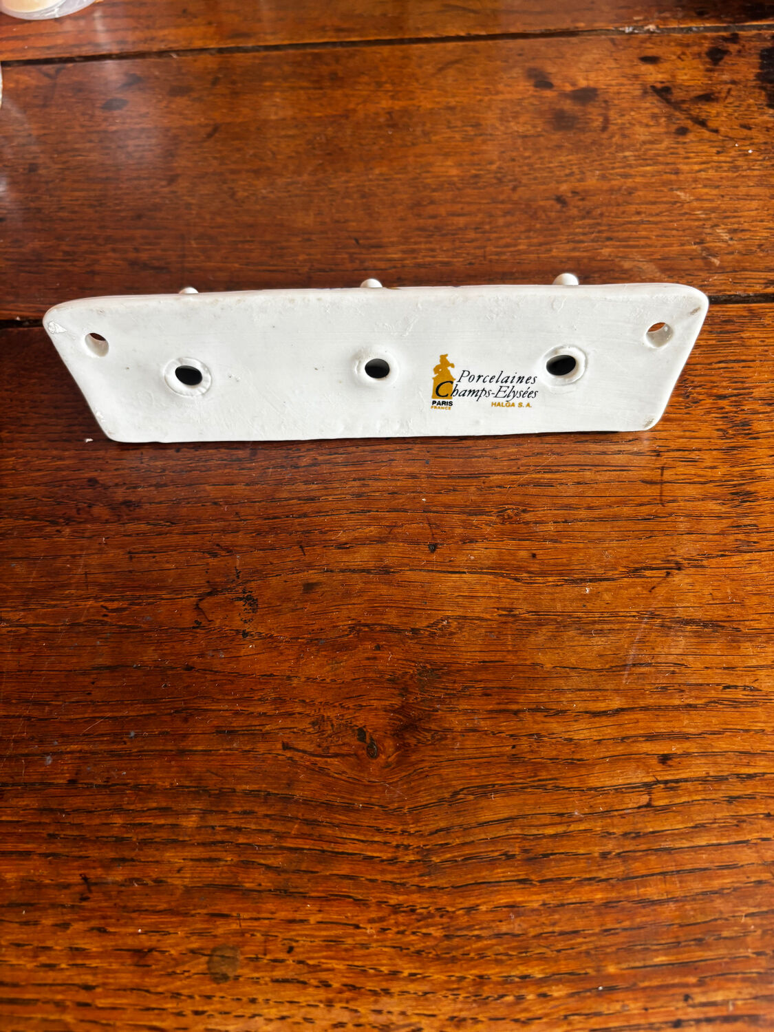 Vintage set of two porcelain coat hooks Champs Élysées Paris