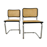Pairs of chairs Marcel Breuer Cesca B32 black