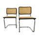 Paires de chaises de Marcel Breuer Cesca B32 noires