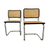 Paires de chaises de Marcel Breuer Cesca B32 noires
